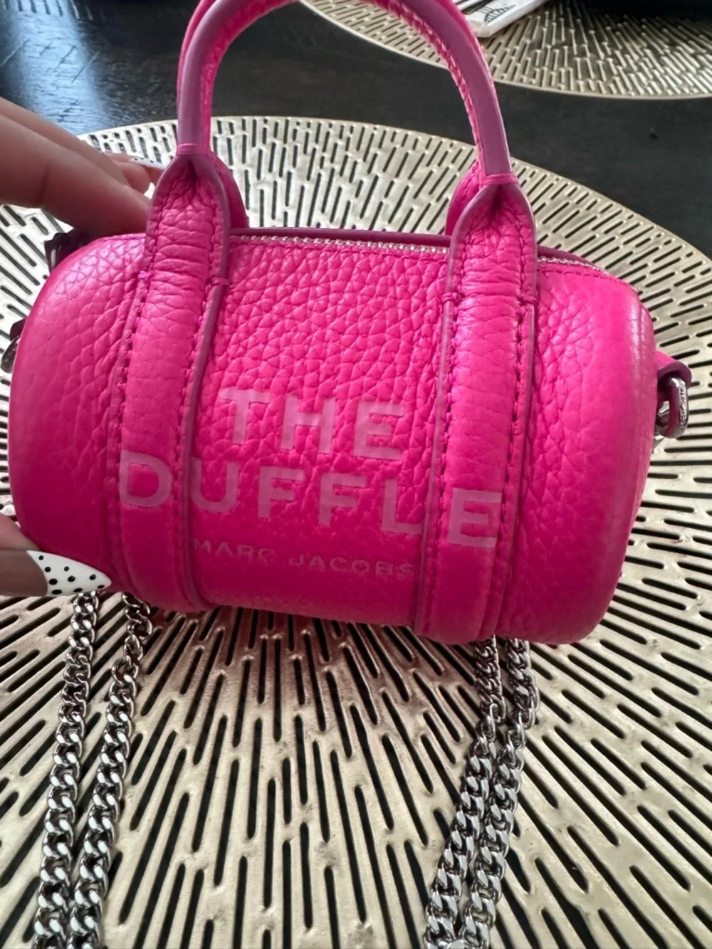 Marc Jacobs Mini Barrel Bag in Hot Pink with Silver Chain - Picture 2 of 2